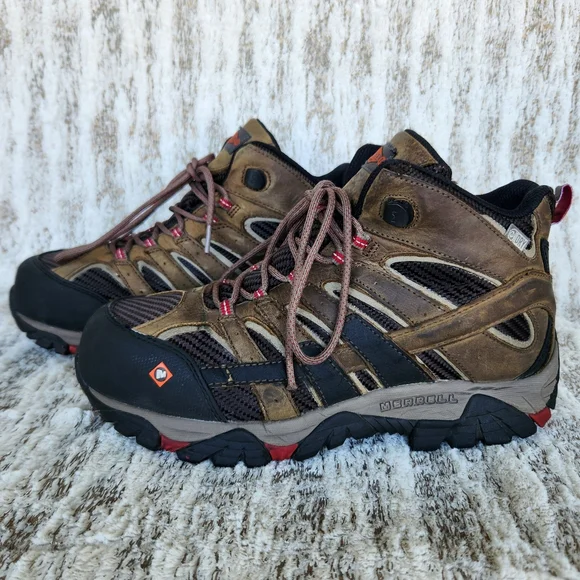 Merrell "Moab 2 Vent Mid Waterproof" Steel Toe Hiking Boot | Women's Size 9.5 - Picture 2 of 15